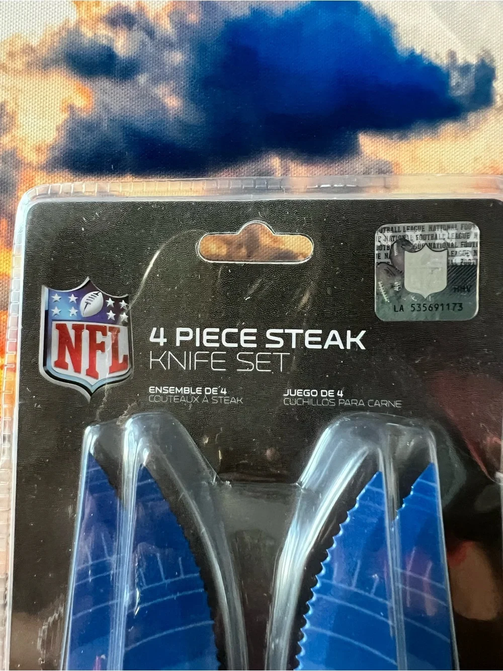 NFL Blue and Black 4-Piece Steak Knife Set